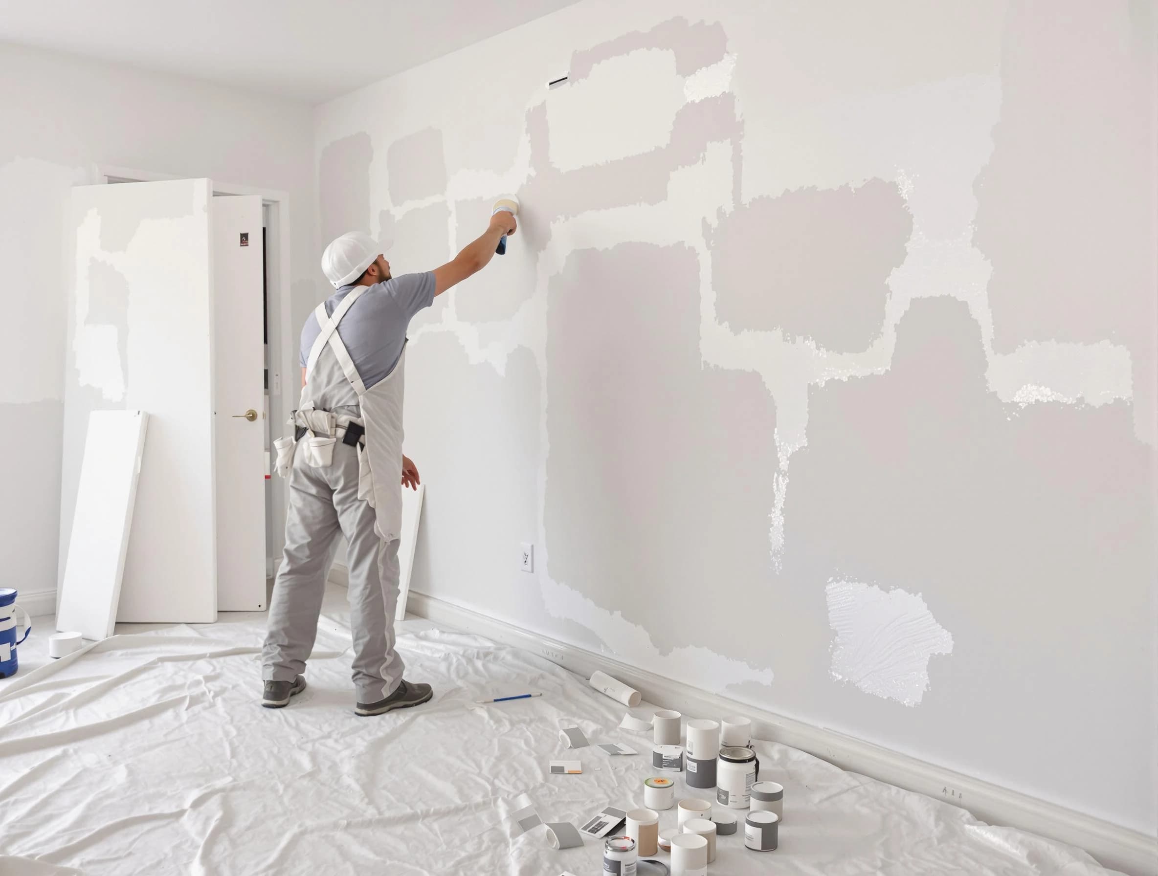 Before and after drywall repair by Lorain House Painters in Lorain