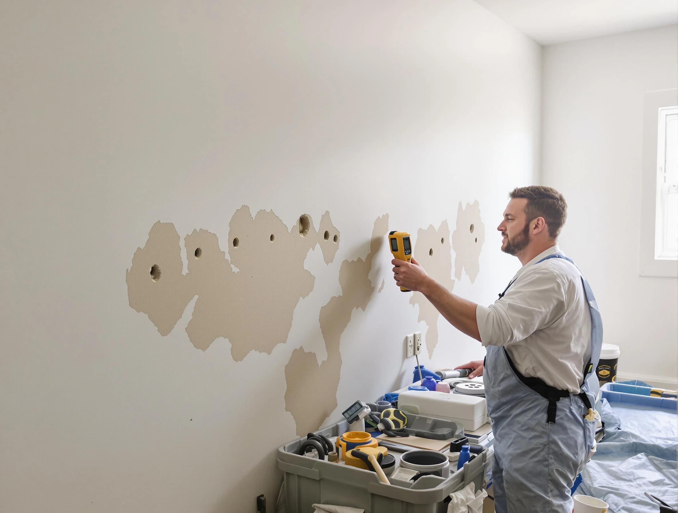 Lorain House Painters repairing damaged drywall in Lorain