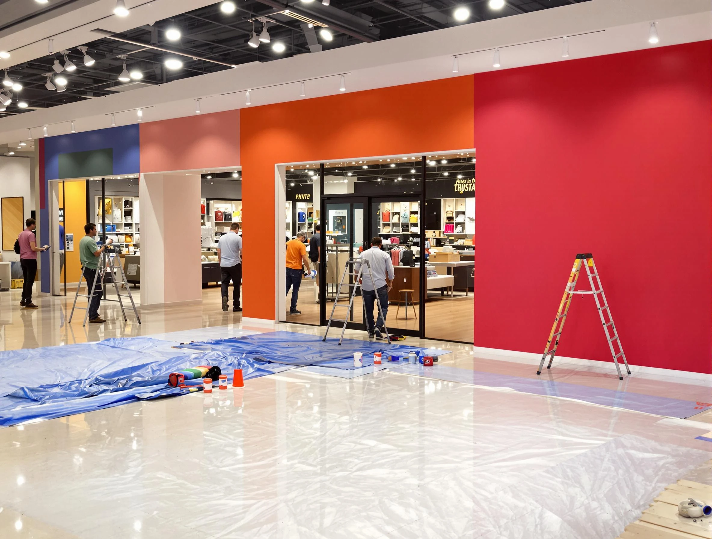 Lorain House Painters painting a commercial interior in Lorain, OH