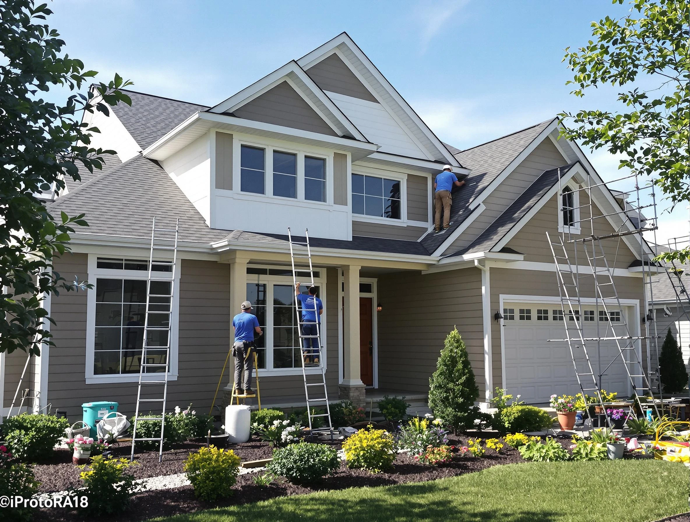 Detailed exterior painting by Lorain House Painters in Lorain