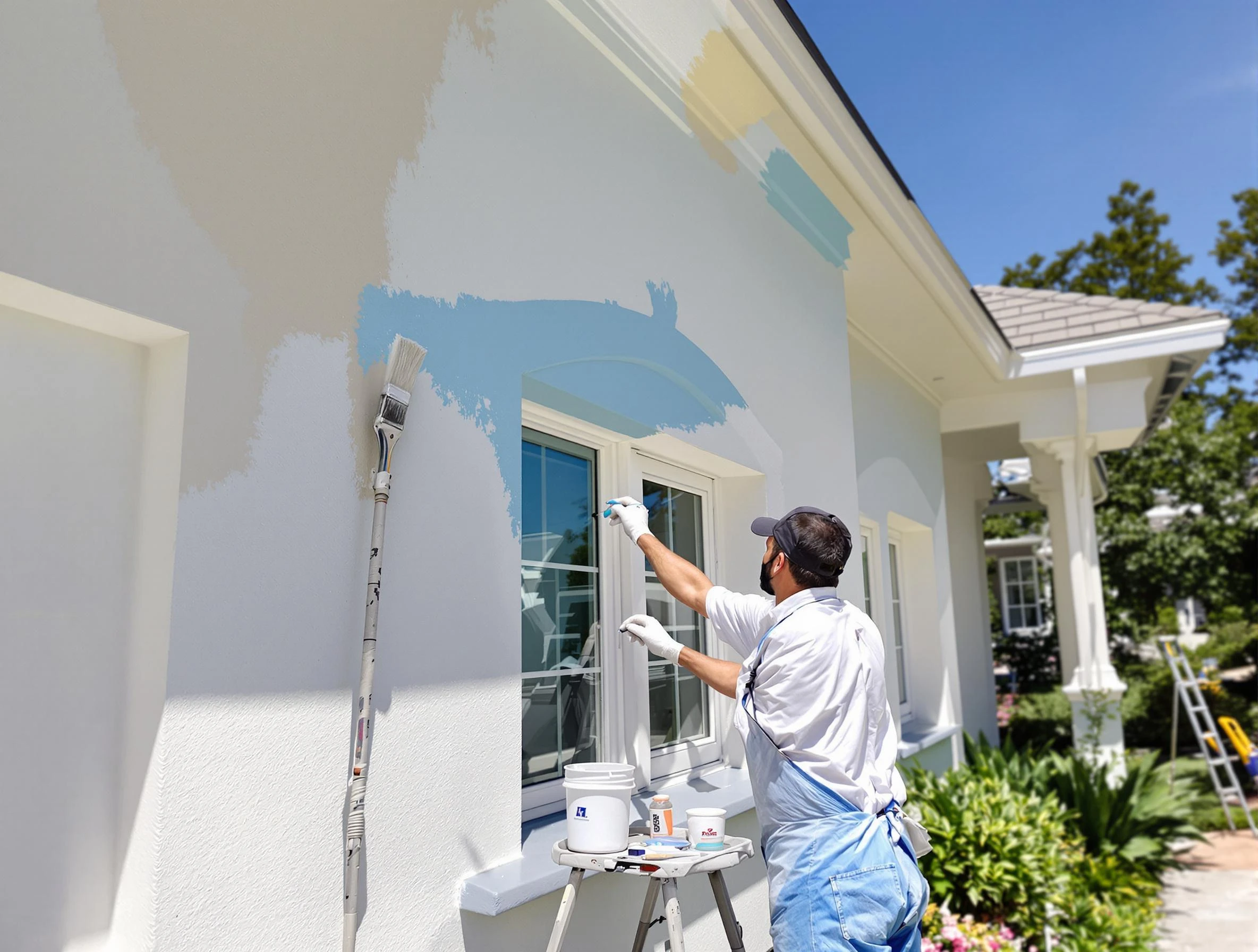 Lorain House Painters professional painting the exterior of a house in Lorain, OH